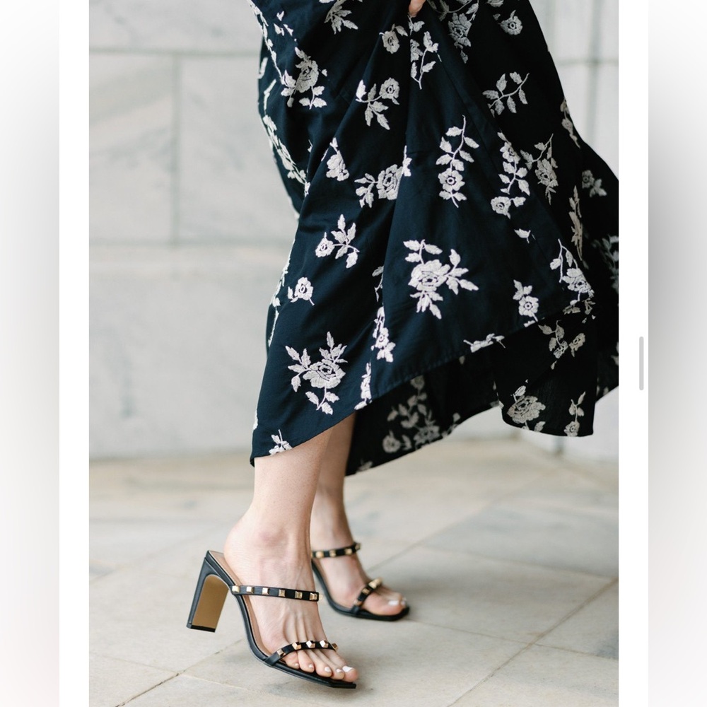Abercrombie & Fitch Emerson Tie-Strap Maxi Black Floral Dress XLT - Picture 4 of 11